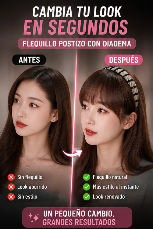 Nuevo Flequillo sintético natural y rápido