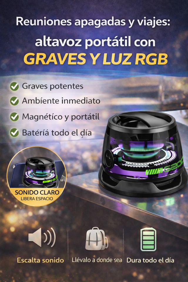 Nuevo Mini Altavoz Bluetooth RGB Portátil