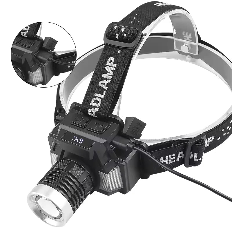 Nueva Linterna Frontal LED de Cabeza Recargable y Ultra Potente