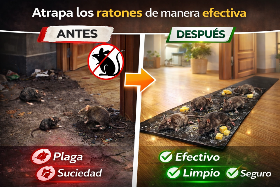 Nueva Trampa Pegajosa Profesional para Control de Roedores