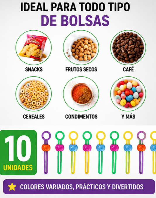 Nuevo SET de 20 Clips Selladores Flexibles Para Alimentos