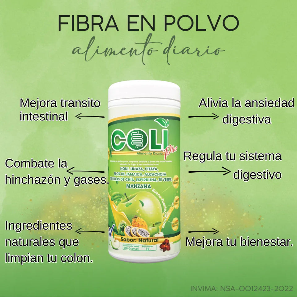 Nuevo limpiador intestinal Coli Plus (Rinde 25 porciones)