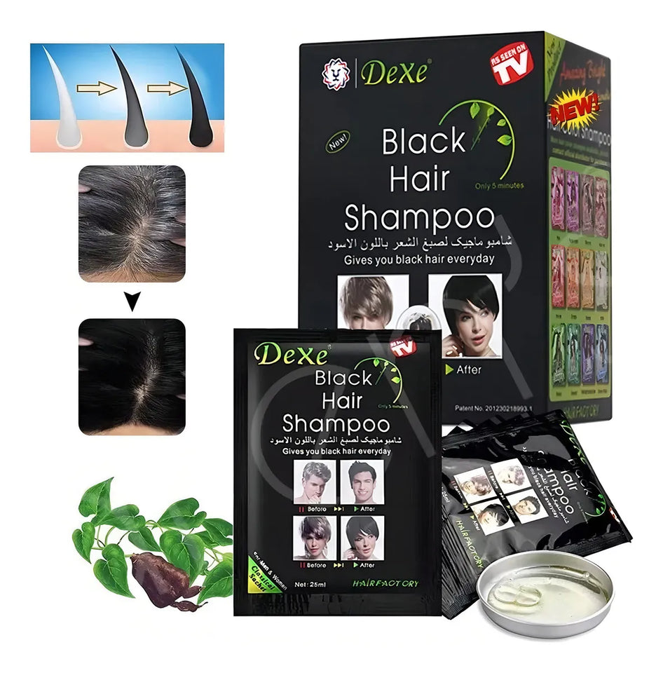 SHAMPOO CUBRE CANAS NEGRO INSTANTÁNEO