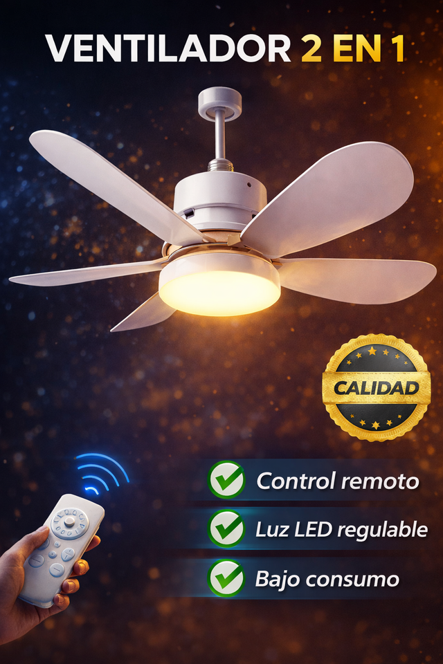 Nuevo Ventilador de Techo Smart Luz LED
