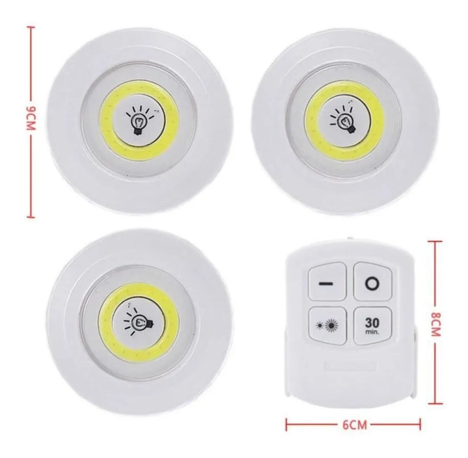 Nuevas LÁMPARAS LED 3 unidades MULTIUSOS – Control Remoto