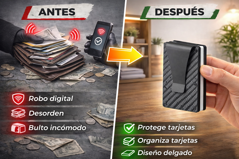 Nuevo Portatarjetas Carbono Minimalista para Bolsillo