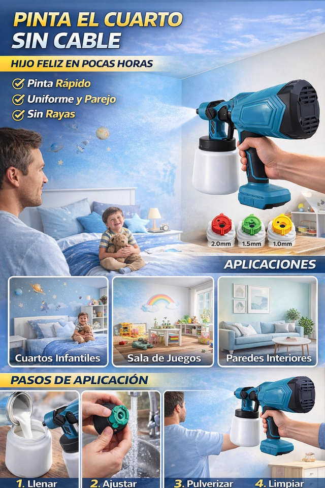 Nueva Pistola Spray Sin Cable Pro