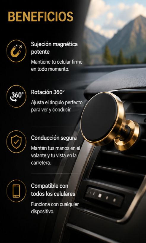 Soporte Magnético para Teléfono en Auto