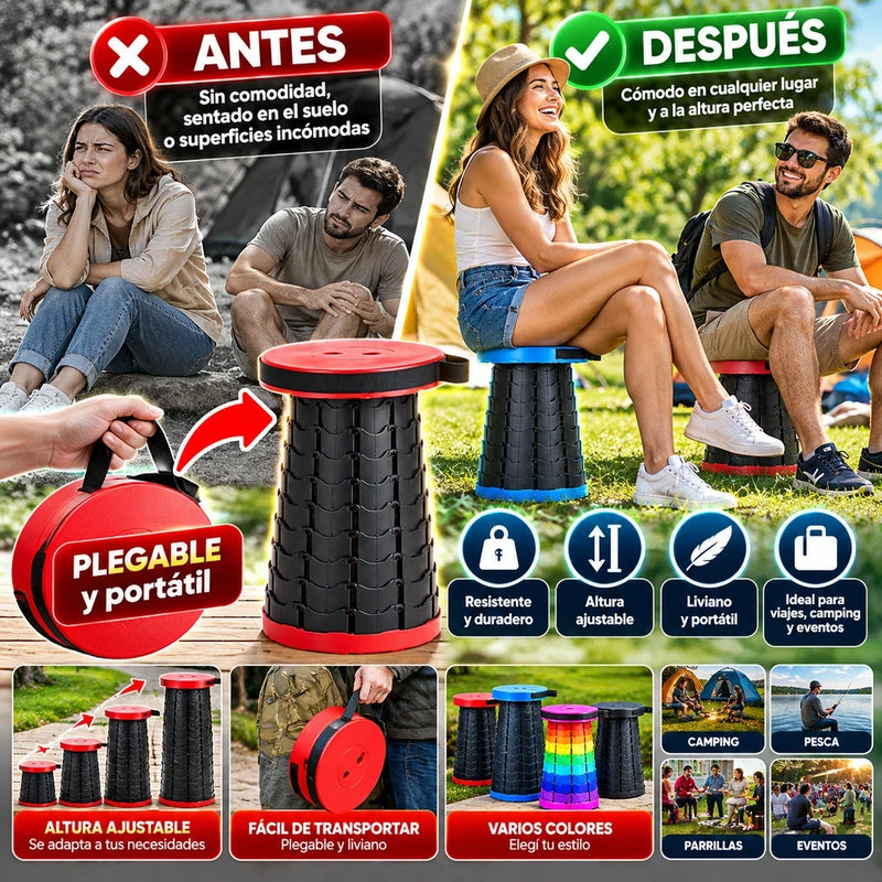 Nuevo Taburete Plegable Telescópico de Plástico