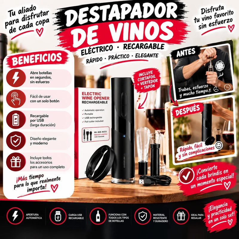 Abrebotellas de Vino Eléctrico