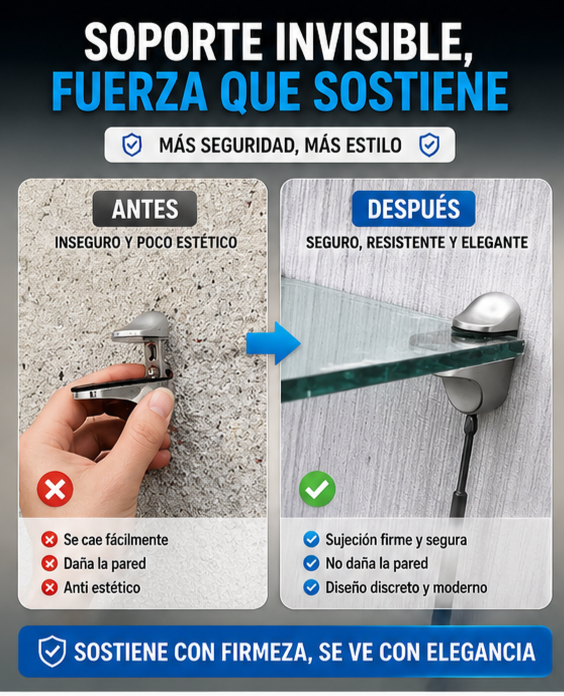 Nuevo Pinza Ajustable Sujeción Vidrio Estante F
