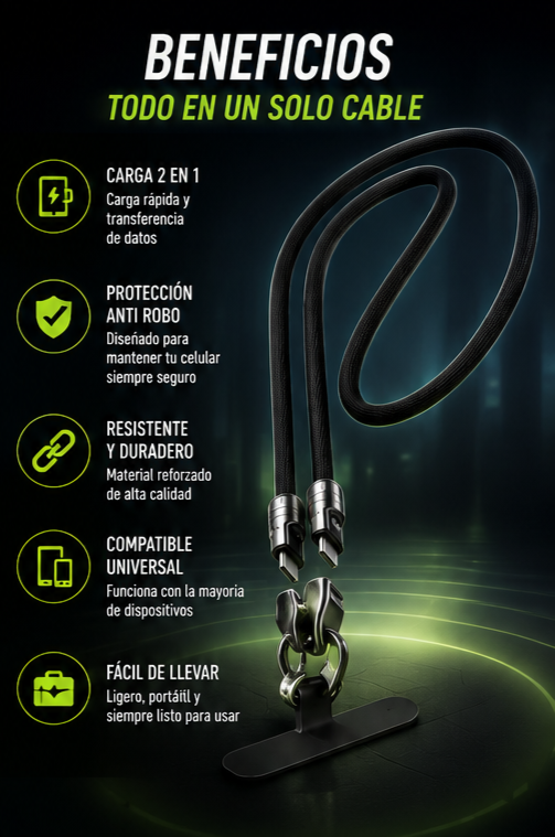 Nuevo Cable Pulsera Carga Rápida y Datos
