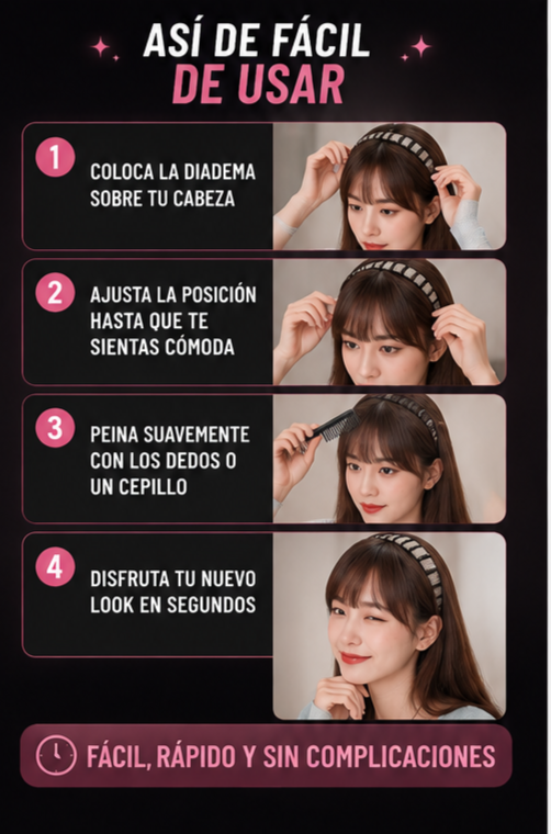 Nuevo Flequillo sintético natural y rápido