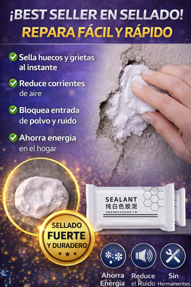 Masilla Selladora Blanca Moldable Rápida
