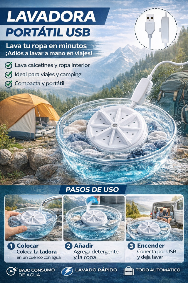 Nueva Mini Lavadora Turbo