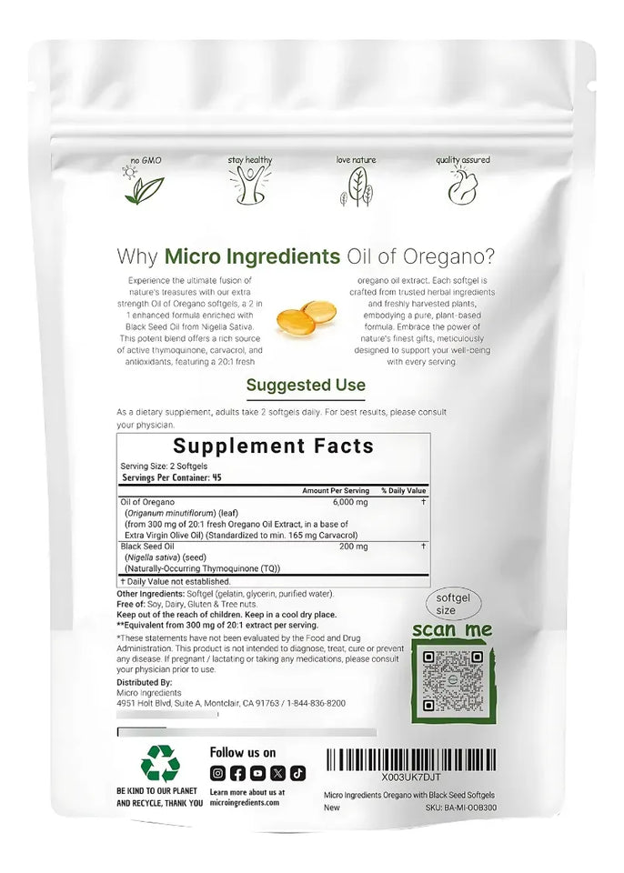 Nuevo ACEITE DE ORÉGANO + SEMILLA NEGRA
