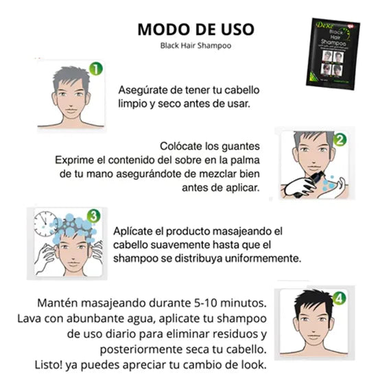 SHAMPOO CUBRE CANAS NEGRO INSTANTÁNEO