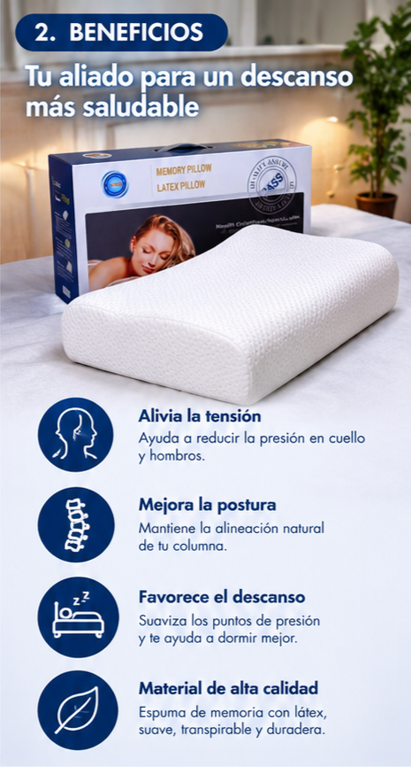 Nuevo Funda de Almohada Cervical de Espuma