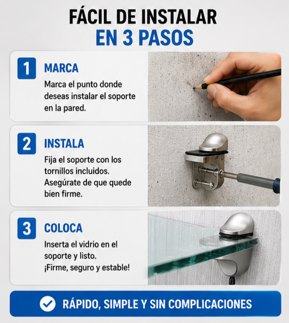 Nuevo Pinza Ajustable Sujeción Vidrio Estante F