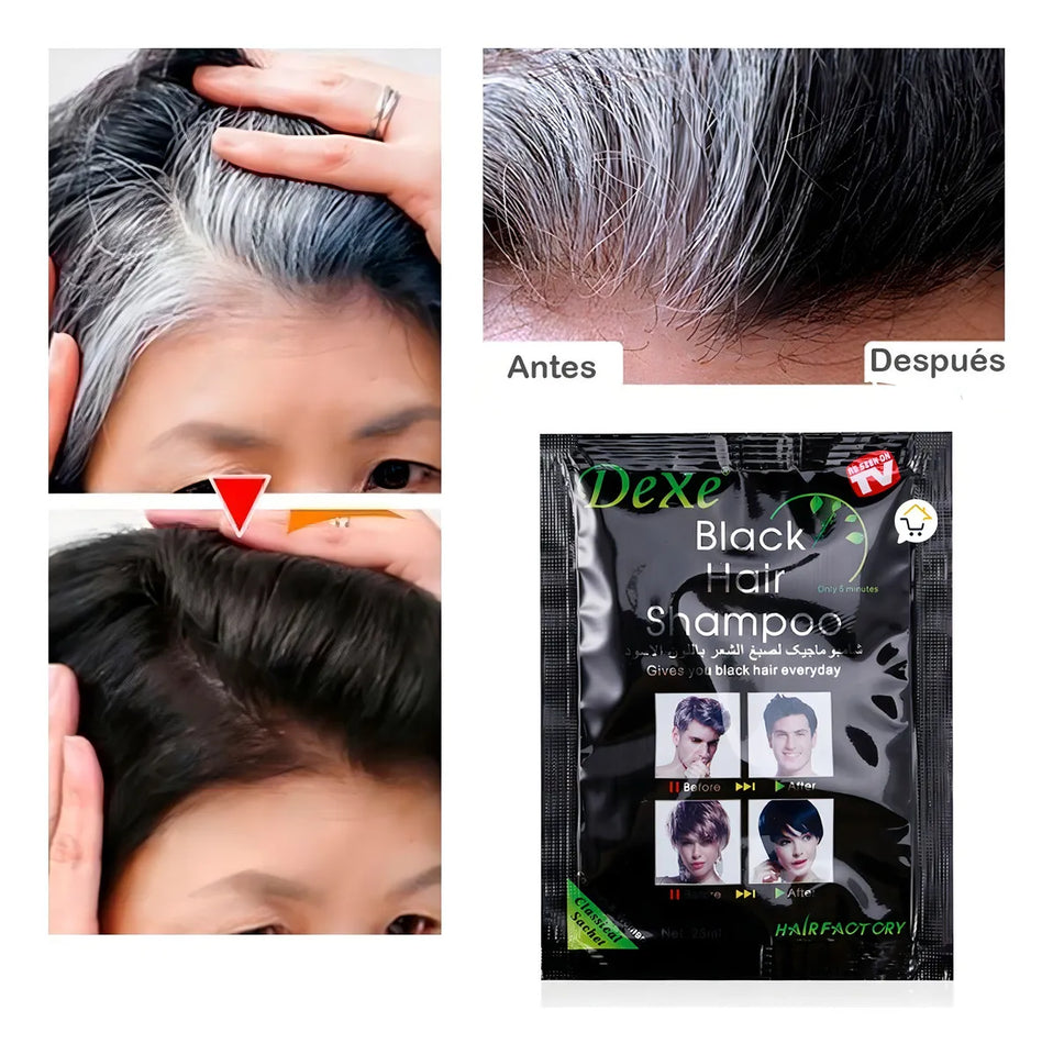 SHAMPOO CUBRE CANAS NEGRO INSTANTÁNEO
