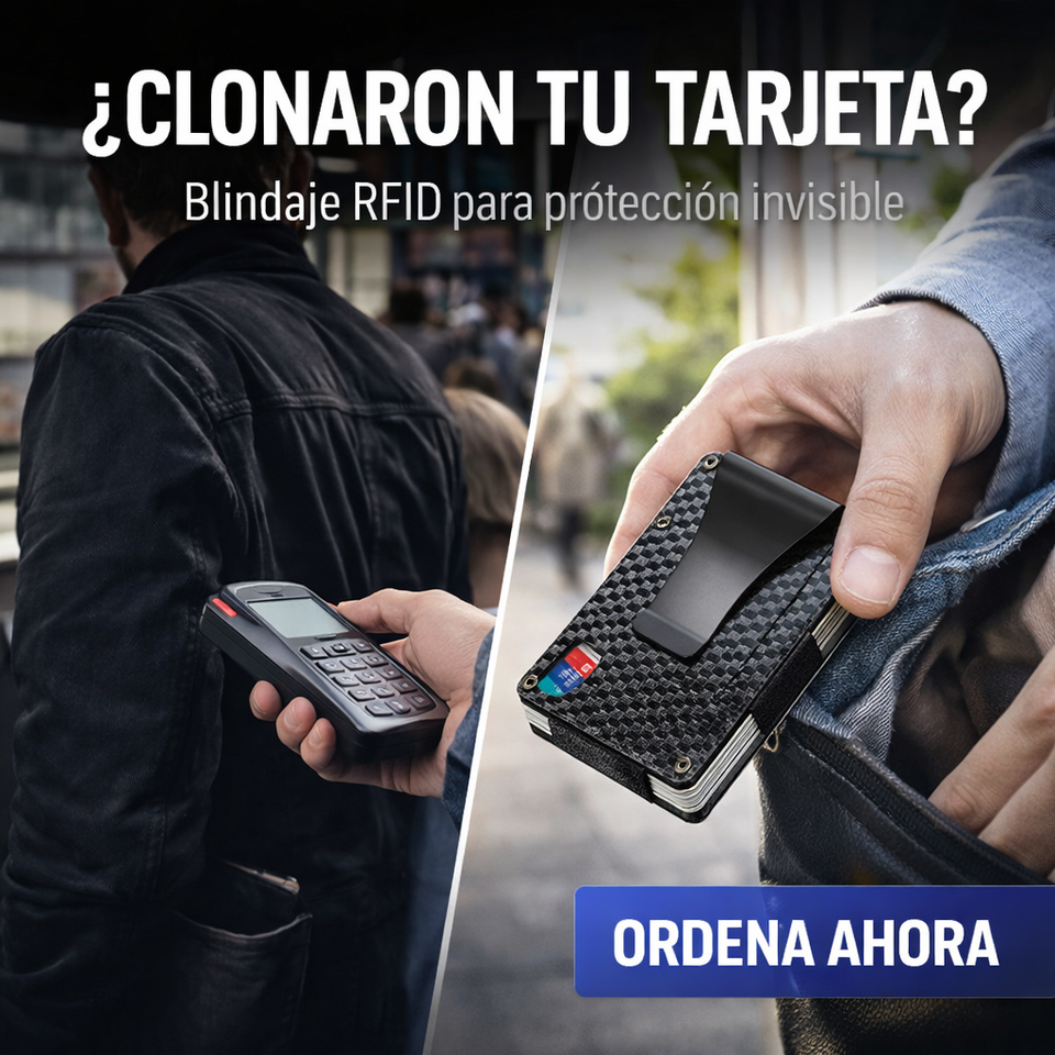 Billetera de fibra de carbono con bloqueo rfid