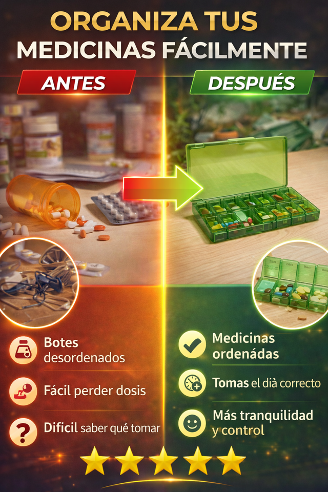 Nuevo Pastillero Semanal Compacto con Cortador
