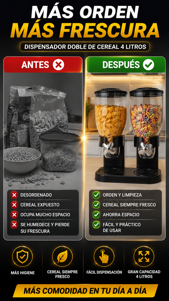 Nuevo Dispensador Doble de Cereales Fácil