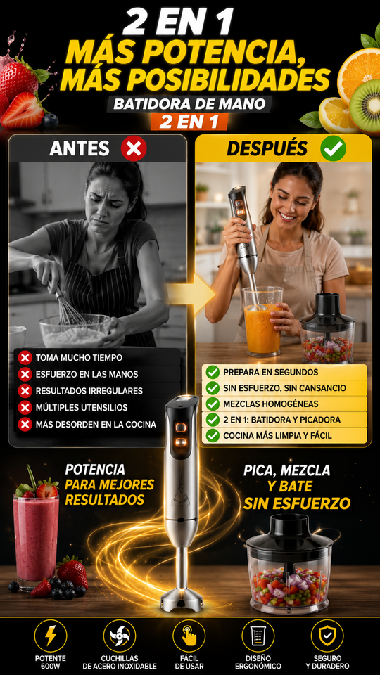 Nuevo Batidora Multiuso Turbo Pro Compacta