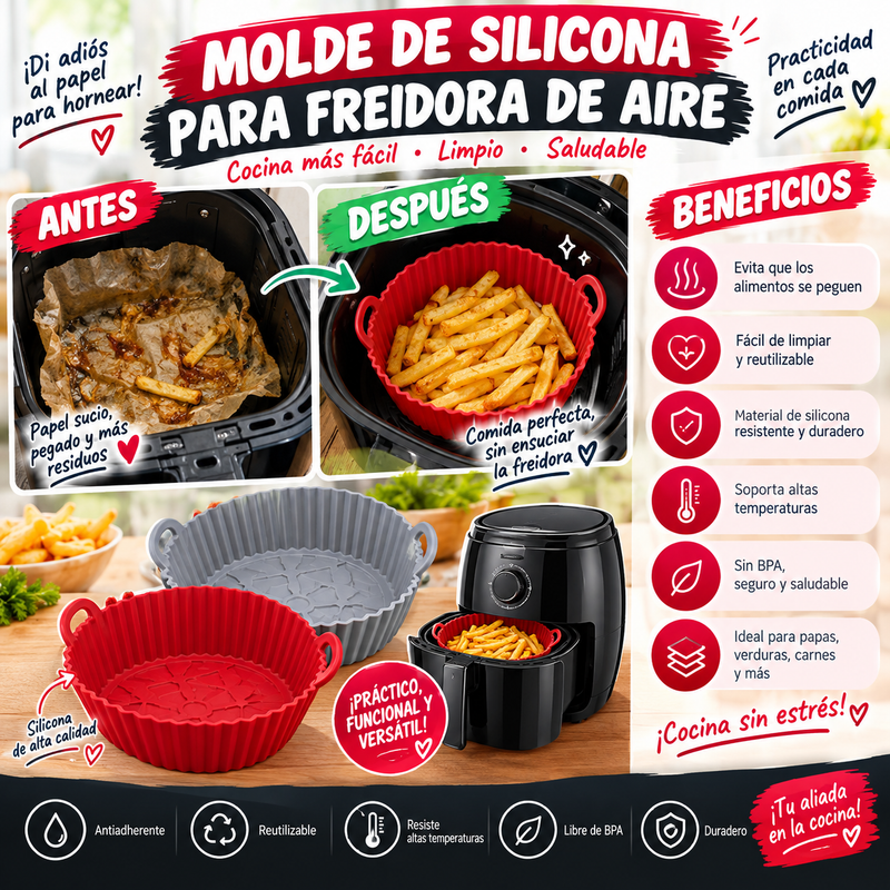 Nuevo Revestimiento de Silicona para Freidora de Aire