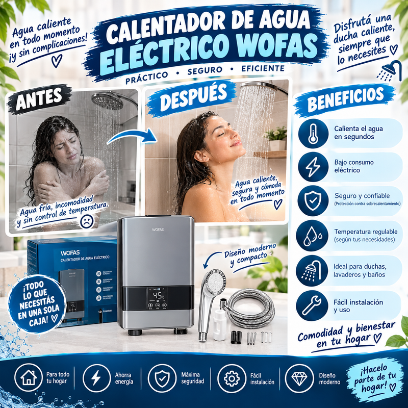 Nuevo Calentador de Agua Eléctrico Instantáneo