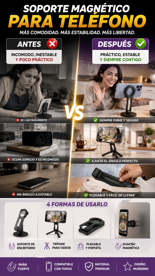 Nuevo Soporte Magnético Plegable de Bolsillo