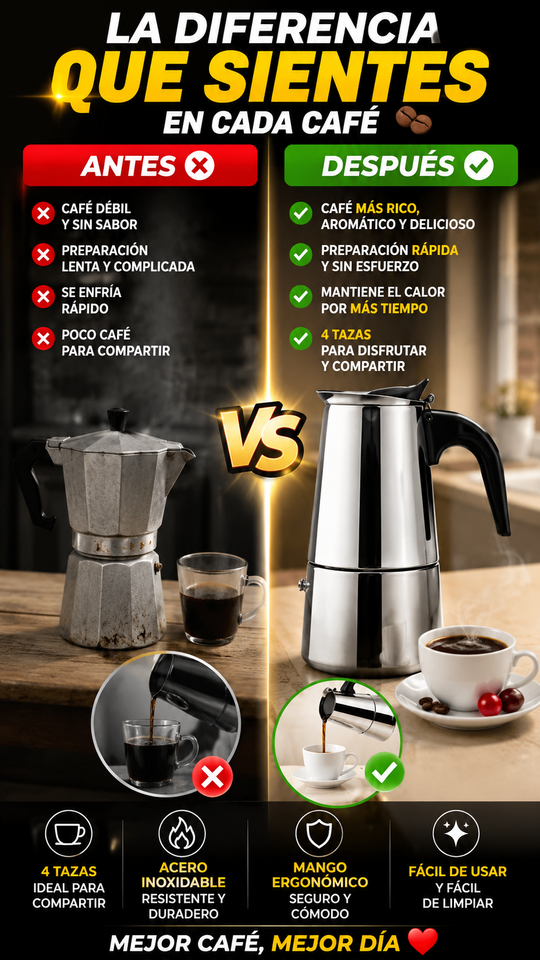 Nuevo Greca de Café en Acero