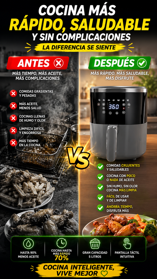 Nuevo Freidora de Aire Digital Pro Fácil