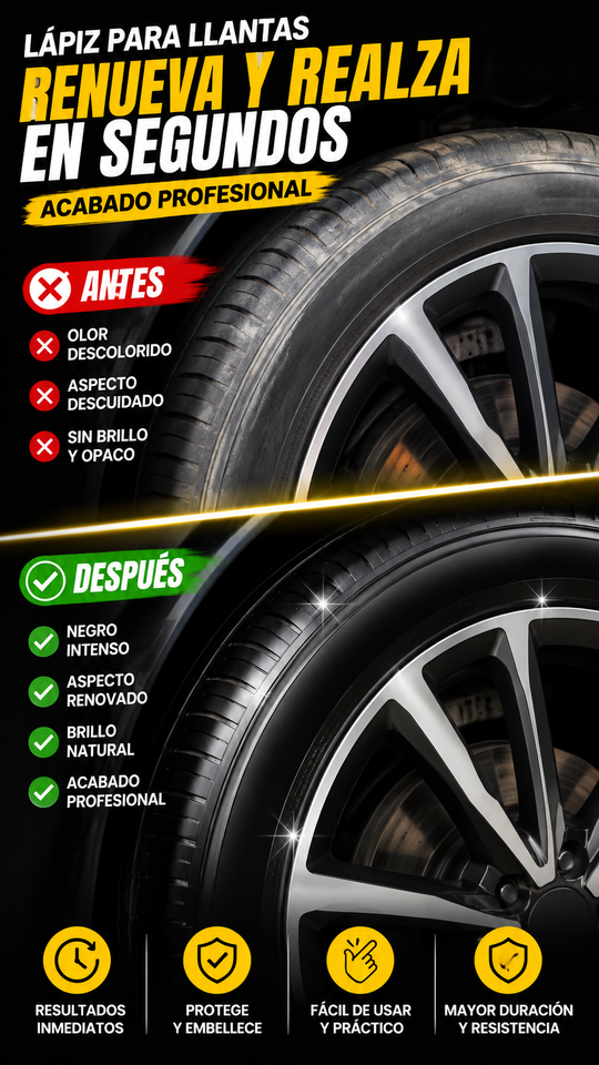 Nuevo Lápiz para Ruedas Fácil Profesional Negro Rápido