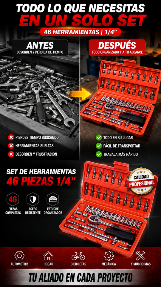 Nuevo Kit Completo Herramientas Auto Fácil
