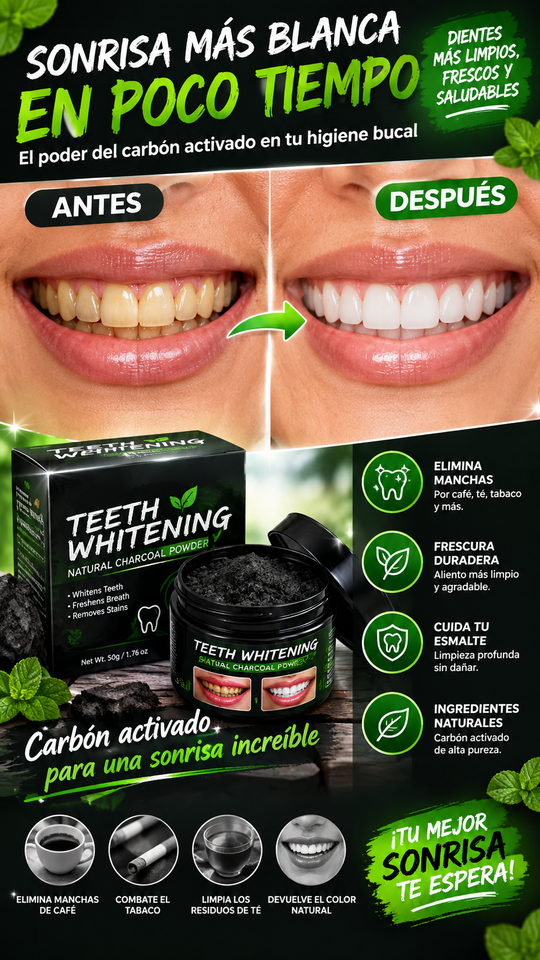 Nuevo Blanqueador Carbon De Dientes