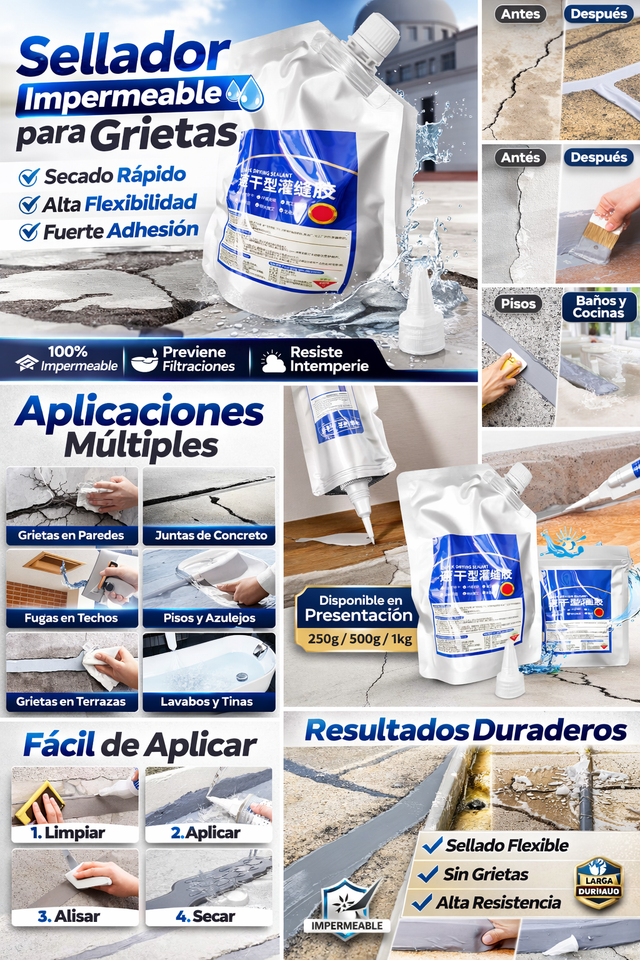 Nuevo Sellador Rápido Impermeable de 500 gramos