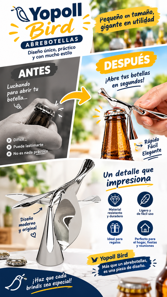 Nuevo Abrebotellas de Pájaro Equilibrado Mini