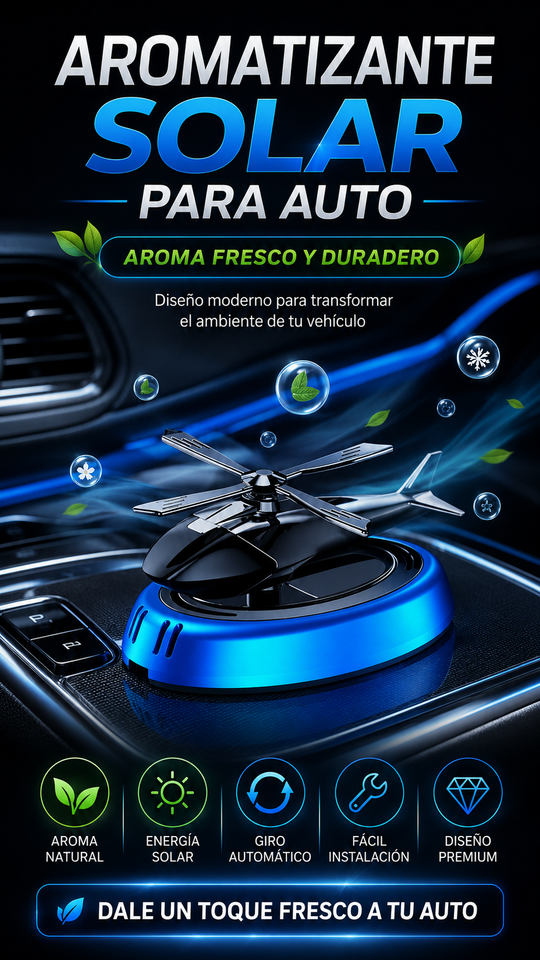 Nuevo Aromatizador Solar Giratorio para Auto