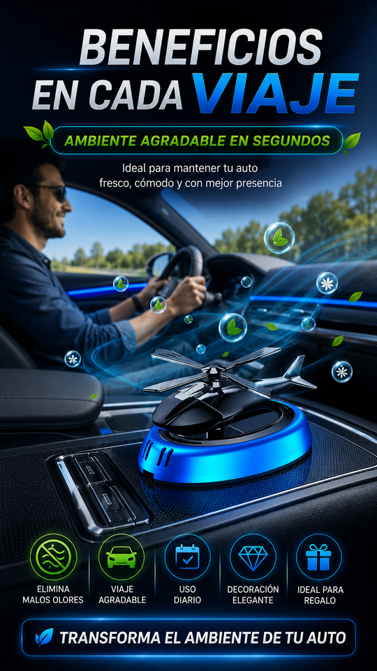 Nuevo Aromatizador Solar Giratorio para Auto
