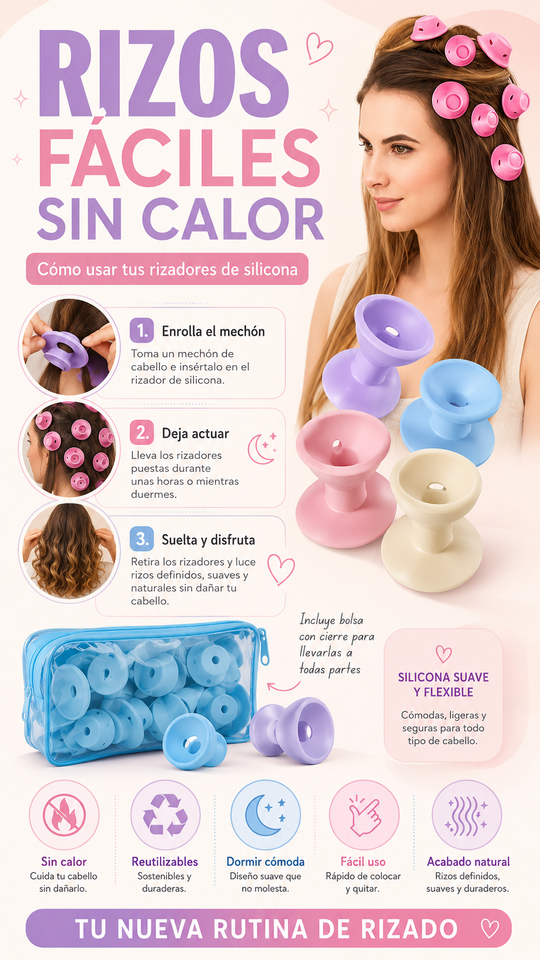 Nuevos Rodillos Mushroom para Rizos Rápidos set de 10 unidades