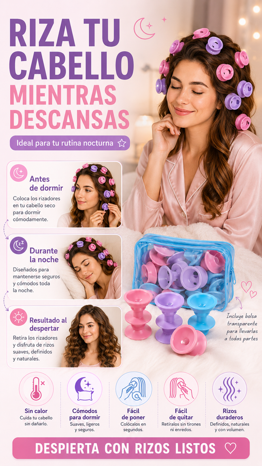 Nuevos Rodillos Mushroom para Rizos Rápidos set de 10 unidades