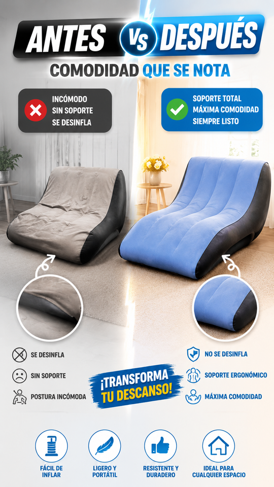 Nuevo Sofá Inflable Portátil para Relax