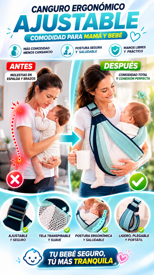 Nuevo Portabebés Fácil y Seguro