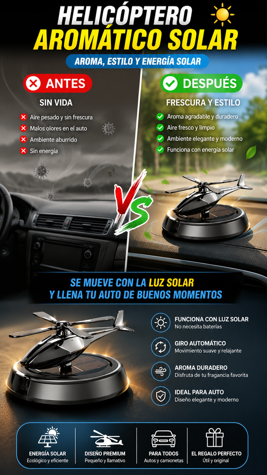 Nuevo Mini Avión Aromático Solar Giratorio