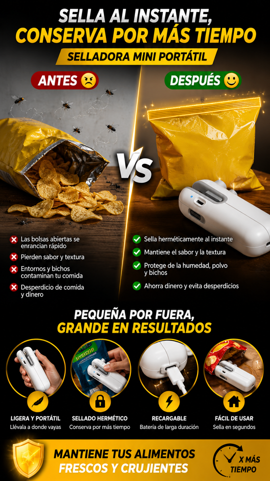 Nuevo Mini Selladora de Bolsas Portátil