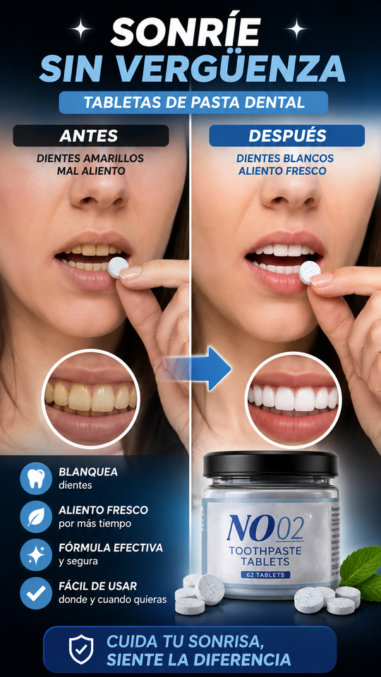 Nuevo Tabletas Dentales Masticables Brillo Fácil