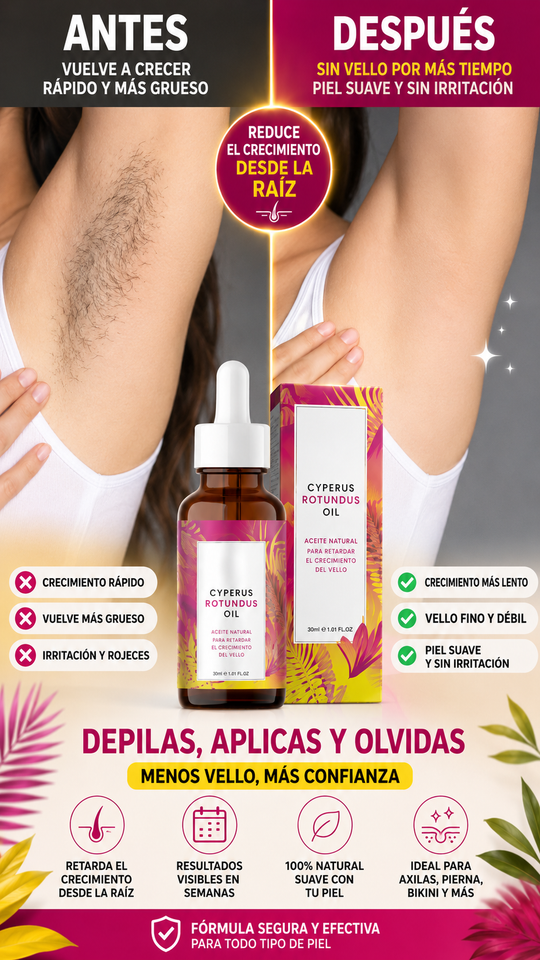 Nuevo Aceite Cyperus Inhibidor de Vello