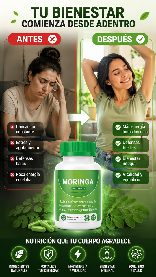 Nuevo Energía Verde Moringa Natural Fuerte