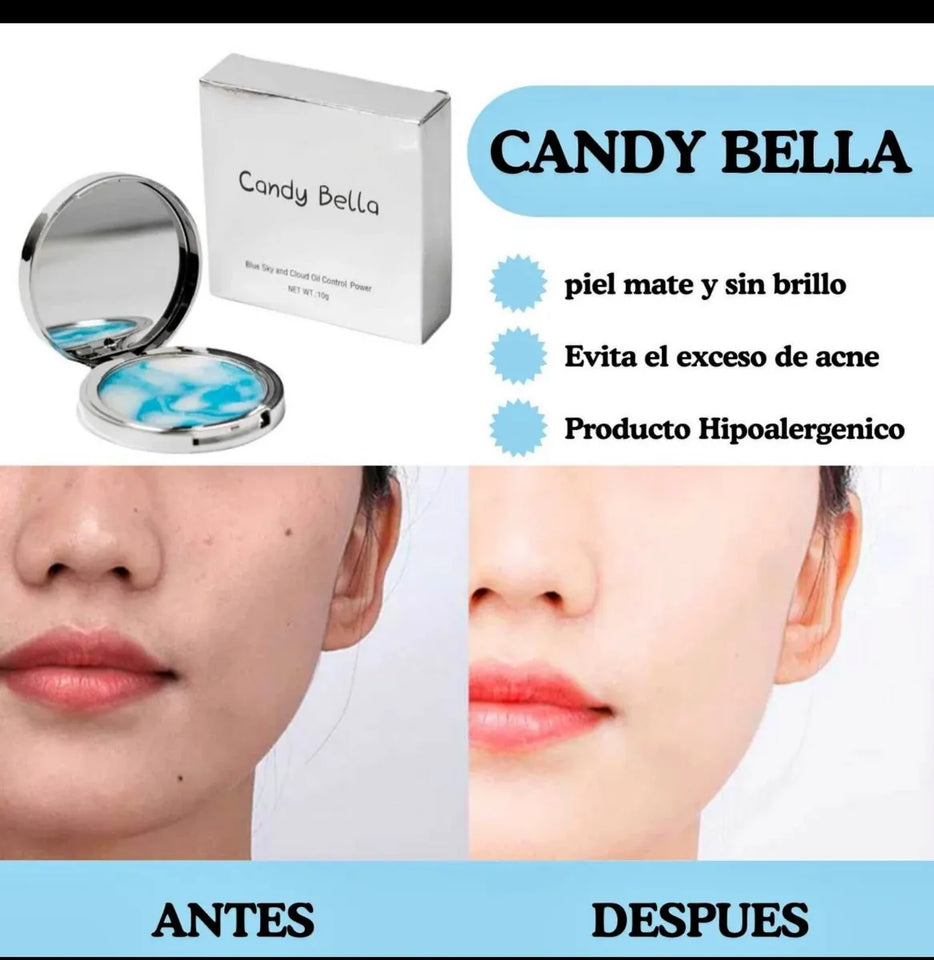 Nuevo Polvo Candy Bella Blue Sky – Adiós al Brillo, Hola Piel de Porcelana